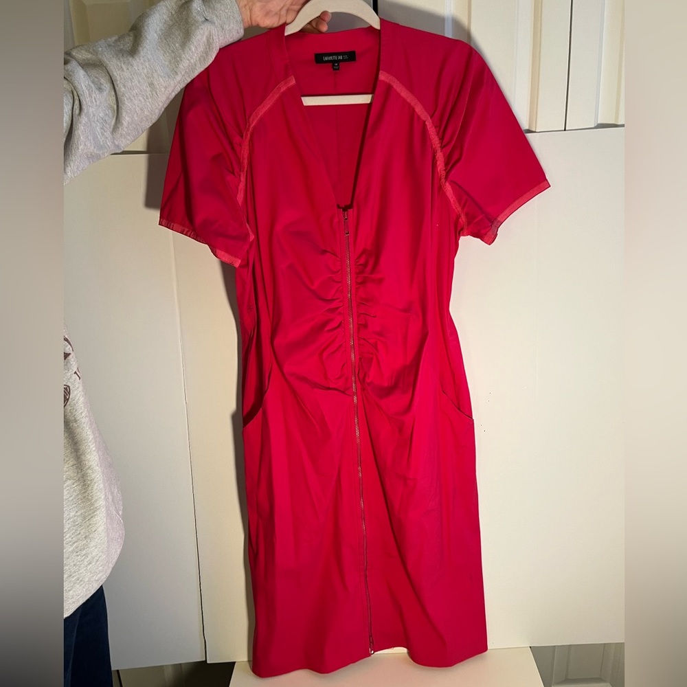 Lafayette 148 pink cotton dress sz 14